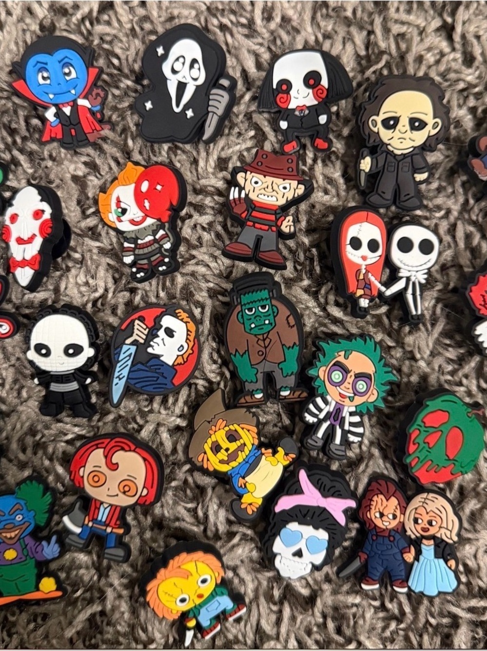 20pc Halloween Horror Movie Shoe Charms | Spooky Clog Charms or Jibbitz